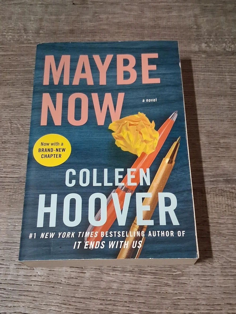 Maybe Now by Colleen Hoover - Blue Cover with Orange Accents